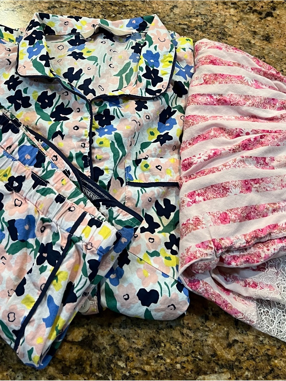 3 Pieces. Victoria’s Secret Pajama Shorts and Loft 2 piece set